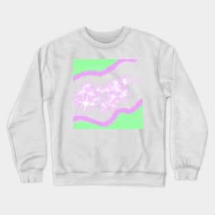 Green pink watercolor glitter sparkle art Crewneck Sweatshirt